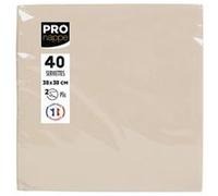 Paquet de 40 serviettes micro-gaufrées ouate 2 plis - 38x38 cm - Ivoire