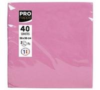 Paquet de 40 serviettes micro-gaufrées ouate 2 plis - 38x38 cm - Rose poudré