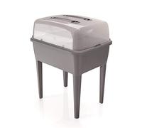 PROPERPLAST Respana Planter pot de fleurs avec couvercle 83L 96,3 x 77 x 58 cms gris pierre