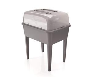 PROPERPLAST Respana Planter pot de fleurs avec couvercle 83L 96,3 x 77 x 58 cms gris pierre