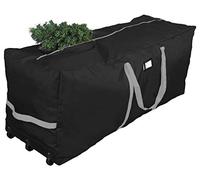 ProPik Sac de rangement pour sapin de Noël à roulettes, convient pour sapin de Noël jusqu'à 2,7 m de haut, 71,1 x 40,6 x 152,4 cm, très grand récipient de rangement robuste, roues et poignées, Oxford