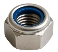 PRORAJE Ecrou Nylstop M16 Inox indesserrable Ø 16mm | Écrous Frein 16 mm Autobloquant Hexagonal Autofreiné DIN 985 Acier Inoxydable A2-70 (V2A/304) avec bague nylon de blocage : LOT DE 10 Pcs