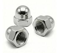 PRORAJE Ecrous Borgnes M4 INOX A4 Hexagonal Dôme Ø 4mm, LOT DE 5 Pcs | Protection vis Ø 4 mm, 4mm, Norme DIN 1587, Acier Inoxydable A4-80 (V4A/316), Filetage Pas de 0,7mm