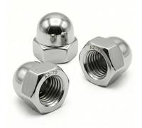 PRORAJE Ecrous Borgnes M8 INOX A2 Hexagonal Dôme Ø 8mm, LOT DE 100 Pcs | Protection vis Ø 8 mm, 8mm, Norme DIN 1587, Acier Inoxydable A2-70 (V2A/304), Filetage Pas de 1,25mm