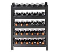 PROREGAL Casier à vin Toscana | HxLxP 75x60x30 cm | 30 Bouteilles sur 5 Niveaux | Noir
