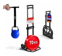 PROREGAL Diable Pliable Elephant | HxLxP 110x39x42cm | Capacité de Charge 70kg | Cadre en Aluminium, poignées ergonomiques, Roues en Caoutchouc TRR | Noir