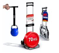 PROREGAL Diable Pliable Elephant | HxLxP 110x39x42cm | Capacité de Charge 70kg | Cadre en Aluminium, poignées ergonomiques, Roues en Caoutchouc TRR | Argent