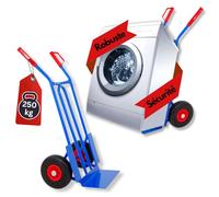 PROREGAL Diable Pliable Rhino XL | HxLxP 104x50x60cm | Capacité de Charge 250 kg | Bleu | Roues pneumatiques | Chariot de Transport, Diable d'escalier