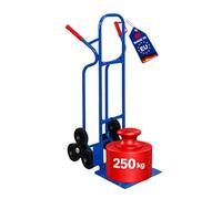 PROREGAL Diable pour escaliers Ragnar avec Pelle Pliable XXL | HxLxP 117x60x60cm | | Capacité de Charge 250kg | 3X Roues en Caoutchouc Plein | Bleu