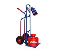 PROREGAL Diable Ragnar avec Pelle Pliable XXL | HxLxP 117x62,5x62cm | Capacité de Charge 250kg | Roues Anti-crevaison | Bleu