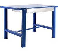 PROREGAL Etabli BUFFALO METAL avec tiroir | HxLxP 83x150x73cm | Charge admissible 600kg | Bleu