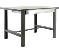 PROREGAL Établi BUFFALO METAL avec tiroir | HxLxP 83x150x73cm | Charge admissible 600kg | Gris