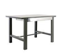 PROREGAL Établi BUFFALO METAL avec tiroir | hxlxp 83x180x73cm | Charge admissible 600kg | Gris