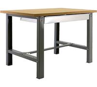 PROREGAL Établi BUFFALO WOOD avec tiroir | HxLxP 87x150x75cm | Charge admissible 600kg | Gris