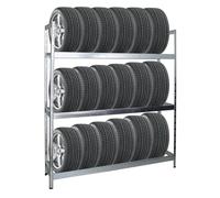 PROREGAL Étagère à pneus Tiger XL | HxLxP 200x180x45cm | Charge Max. 300kg | Jusqu'à 21 pneus | Galvanisé | Porte-Pneu, Rack à pneus, rayonnage, Stockage, Rangement, Support, Atelier, Garage