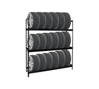 PROREGAL Étagère à pneus Tiger XL | HxLxP 200x180x45cm | Charge Max. 300kg | Jusqu'à 21 pneus | Noir | Porte-Pneu, Rack à pneus, rayonnage, Stockage, Rangement, Support, Atelier, Garage