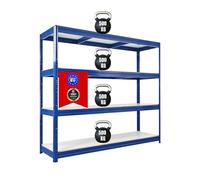 PROREGAL Étagère Robuste Dino 180x200x60cm 4 Niveaux mélaminés 16mm Charge Tablette 500kg Bleu