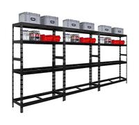 PROREGAL Mega Deal | 3X Étagère à pneus Tiger | HxLxP 180x120x40 cm | jusqu'à 12 pneus sur 2 Niveaux | avec 2 étagères | Noir