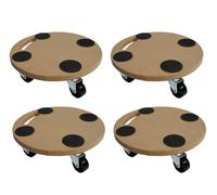 PROREGAL Mega Deal 4X Profi Plateau Roulant Hercules Charge Lourde Rund 30x30cm Capacité de Charge 100kg 4 roulettes en Caoutchouc & poignée Panneau de Bois MDF pour Meuble, Plante & demenagement