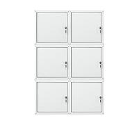 PROREGAL Mega Deal 6X Casier métallique verouillable Cubic XL | HxLxP 45x45x45cm | Gris | Armoire à casier Cube, Consigne Polyvalente, vestiaire, Placard en métal