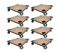 PROREGAL Mega Deal 8X Profi Plateau Roulant Hercules Charge Lourde 50x50cm Capacité de Charge 150kg 4 roulettes en Caoutchouc & poignée Contreplaqué pour Meuble, Plante & demenagement
