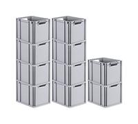 PROREGAL SET SUPER ÉCONOMIQUE 10x Bac Euro NextGen Economy | Poignées ouvertes | HxLxP 32x30x40cm | 30 litres | Eurobox, boîte industrielle boîtes de rangement empilables