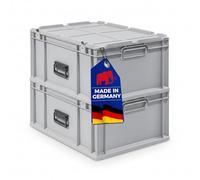 PROREGAL SET SUPER ÉCONOMIQUE 2x Bac Euro NextGen Portable | HxLxP 33,5x40x60cm | 65 litres | Eurobox, boîte industrielle, boîtes de rangement, empilables, conteneur de stockage, bacs de rangement