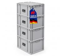 PROREGAL SET SUPER ÉCONOMIQUE 4x Bac Euro NextGen Portable | HxLxP 33,5x40x60cm | 65 litres | Eurobox, boîte industrielle, boîtes de rangement, empilables, conteneur de stockage, bacs de rangement