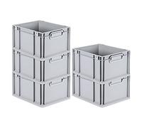 PROREGAL SET SUPER ÉCONOMIQUE 5x Bac Euro NextGen Economy | Poignées fermées | HxLxP 22x30x40cm | 20 litres | Eurobox, boîte industrielle, boîtes de rangement, empilables