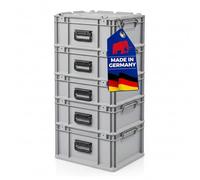 PROREGAL SET SUPER ÉCONOMIQUE 5x Bac Euro NextGen Portable | HxLxP 23,5x30x40cm | 20 litres | Eurobox, boîte industrielle, boîtes de rangement, empilables, conteneur de stockage, bacs de rangement