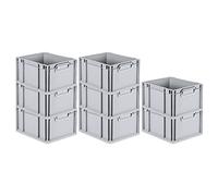 PROREGAL SET SUPER ÉCONOMIQUE 8x Bac Euro NextGen Grip | HxLxP 22x30x40cm | 20 litres | Poignées fermées | Fond lisse | Eurobox, boîte industrielle, boîtes de rangement, empilables