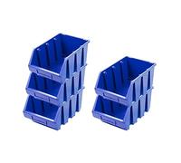 PROREGAL SuperSparSet 5x boîtes de rangement visibles 3 | H x l x P 12,6 x 17 x 24 cm | Bleu | Conteneurs de rangement visibles bacs de rangement visibles assortiment de bacs de rangement visibles
