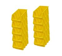 PROREGAL SuperSparSet de 10 boîtes de rangement 3 | H x l x P 12,6 x 17 x 24 cm | Jaune | Boîtes de rangement à bec Assortiment de bacs empilables
