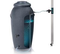Prosperplast Baril d'eau de Pluie Aquacan Baby en Plastique de Couleur Anthracite 59,6 x 56 x 118,3 cm + Ensemble d'accessoires