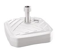 PROSPERPLAST Base de parasol polyéthylène carré à rayures 39 x 39 x 13 cm blanc