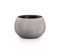 Prosperplast Beton Bowl Pot de fleurs en plastique 2 en 1 avec pot rond couleur ciment (Hauteur) x 14,4 (Profondeur) x 14,4 (largeur) cm