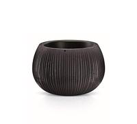 Prosperplast Beton Bowl Pot de fleurs en plastique 2 en 1 avec pot rond en couleur ciment noir 16,1 (Hauteur) x 23,8 (Profondeur) x 23,8 (largeur) cm