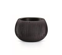 Prosperplast Beton Bowl Pot de fleurs en plastique 2 en 1 avec pot rond en couleur ciment noir 21,8 (Hauteur) x 37 (Profondeur) x 37 (largeur) cm