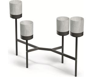 Prosperplast Bloomie Stand Présentoir à fleurs avec 4 pots Présentoir à plantes Pot de fleurs 125x55x81,5cm Cadre métallique béton