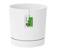 Prosperplast Blumentop DPOP240 Pot de Fleurs Rond, avec Soucoupe, 23,2 x Ø 24 cm, Blanc, 8 l