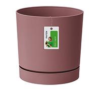 Prosperplast Cache-Pot Fleuri - 13 x Ø 12,8 cm - Pot de Fleur avec Soucoupe Ronde Tubo P 1,2l, Marsala, DPOP130