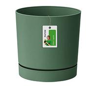 Prosperplast Cache-Pot Fleuri - 17,5 x Ø 18 cm - Pot de Fleur avec Soucoupe Rond Tubo P 3,2l, Vert, DPOP180
