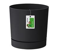 Prosperplast Cache-pot Fleuri Tubo P – 23,2 x Ø 24 cm, 8 l, avec soucoupe ronde – Anthracite