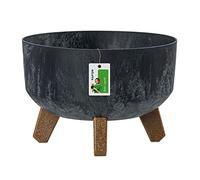 Prosperplast DGRL240LE Pot de Fleurs avec Pieds - 16 x Ø 23,5 cm - Pot de Fleurs - Effet béton Gracia - Anthracite