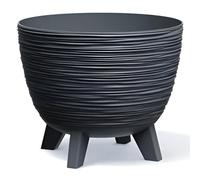 Prosperplast Furu Pot de fleurs, Bol avec pieds, Vasque pour plantes, Résistant aux UV (Anthracite, Diamètre 395 mm)