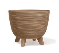 Prosperplast Furu Eco Wood-Naturo Pot de fleurs avec pieds, résistant aux rayons UV, fabriqué en matériau contenant jusqu'à 33 % de bois, diamètre : 290 mm