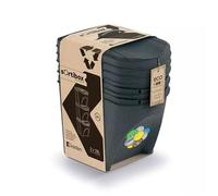 Prosperplast - IKWB25S3W-S433W - Keden Poubelle Sortibox 25 L Lot de 3 - Bois écologique Anthracite