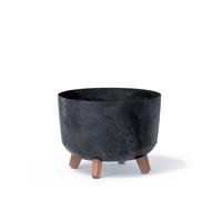 Prosperplast Jardinière avec Pieds Gracia Beton Effect Anthracite, 29 x 29 x 22 cm
