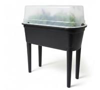 Prosperplast Jardinière surélevée Bloomo 78 x 82 x 37 cm avec pieds et couvercle amovibles | Jardinière surélevée pour jardin et balcon | en plastique robuste | Anthracite | résistant aux intempéries