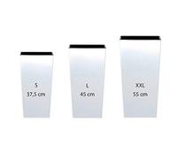 PROSPERPLAST Lot de 3 pots hauts (11,4/19/35 litres) Urbi Square en plastique blanc avec dépôt